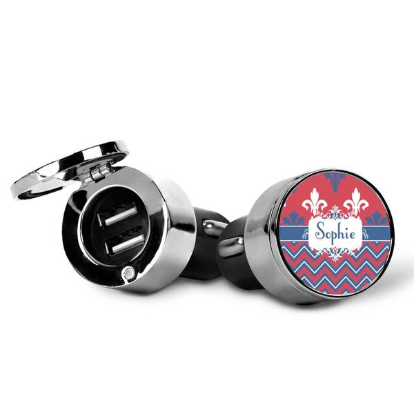 Patriotic Fleur de Lis USB Car Charger
