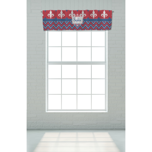 Patriotic Fleur de Lis Valance - On window