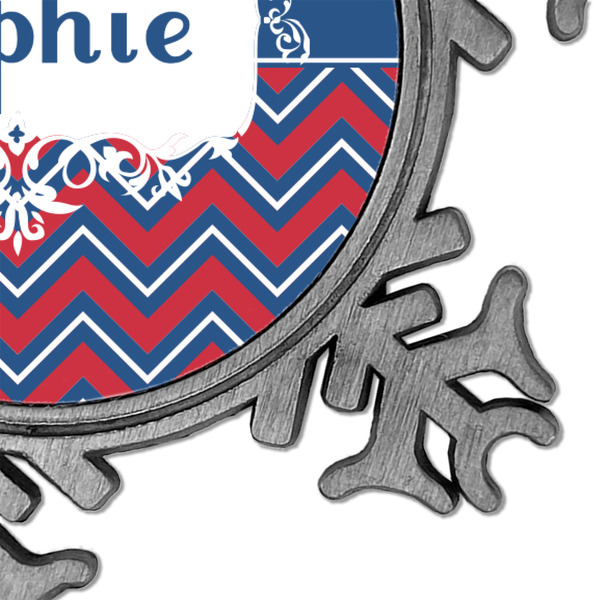 Patriotic Fleur de Lis Vintage Snowflake - Detail