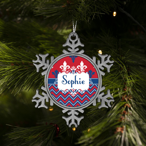 Patriotic Fleur de Lis Vintage Snowflake - (LIFESTYLE)