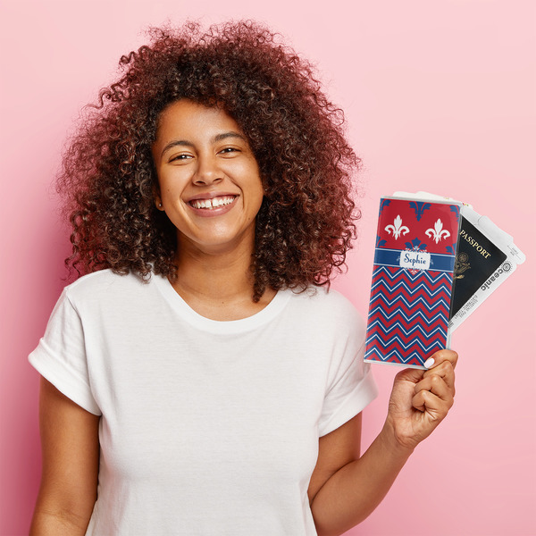 Patriotic Fleur de Lis Vinyl Document Holder - LIFESTYLE