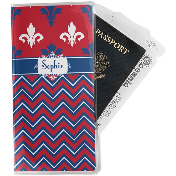 Custom Patriotic Fleur de Lis Travel Document Holder