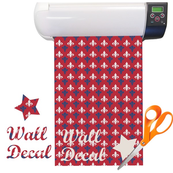 Custom Patriotic Fleur de Lis Vinyl Sheet (Re-position-able)
