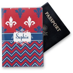 Patriotic Fleur de Lis Vinyl Passport Holder (Personalized)