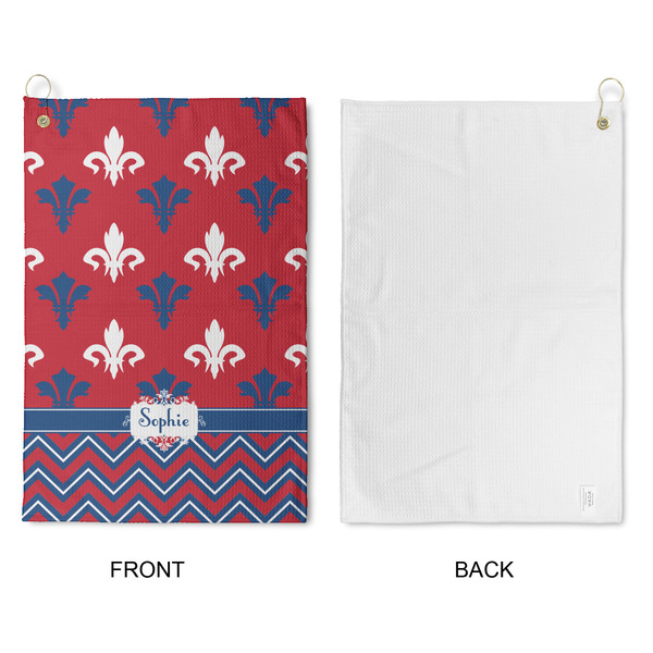 Patriotic Fleur de Lis Waffle Weave Golf Towel - Approval