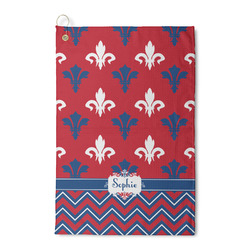 Patriotic Fleur de Lis Waffle Weave Golf Towel (Personalized)