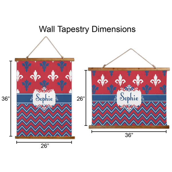 Patriotic Fleur de Lis Wall Hanging Tapestries - Parent/Sizing