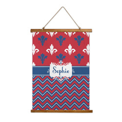 Patriotic Fleur de Lis Wall Hanging Tapestry - Tall (Personalized)