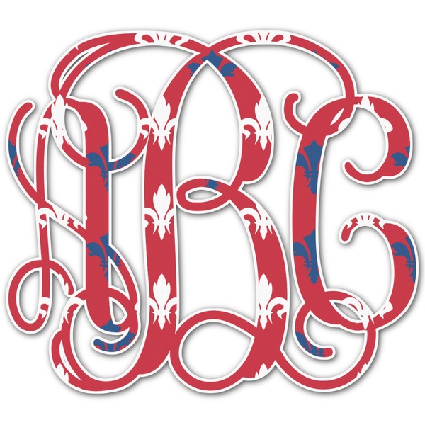Custom Patriotic Fleur de Lis Monogram Decal - Medium (Personalized)