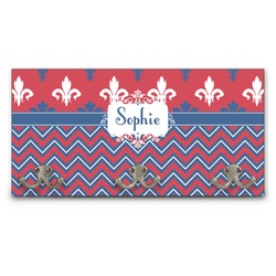 Patriotic Fleur de Lis Wall Mounted Coat Rack (Personalized)