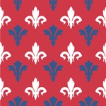 Patriotic Fleur de Lis Wallpaper & Surface Covering (Water Activated 24"x 24" Sample)