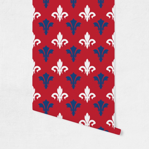 Patriotic Fleur de Lis Wallpaper on Wall