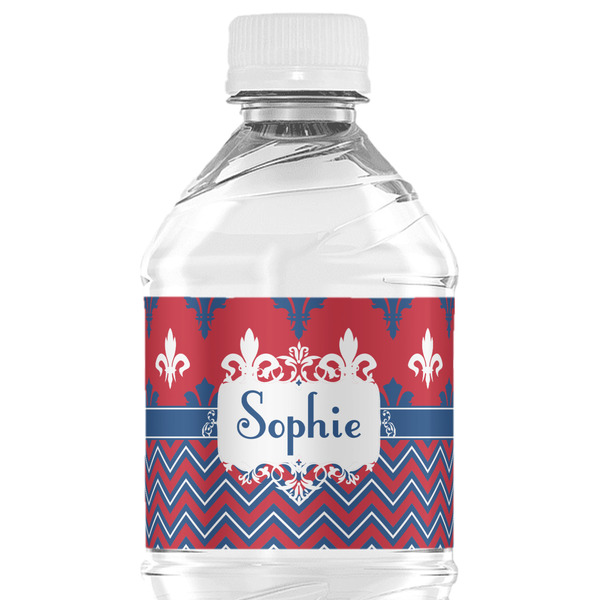 Custom Patriotic Fleur de Lis Water Bottle Labels - Custom Sized (Personalized)