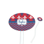 Patriotic Fleur de Lis Oval Plastic Stir Sticks (Personalized)