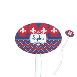 Patriotic Fleur de Lis Oval Plastic Stir Sticks (Personalized)