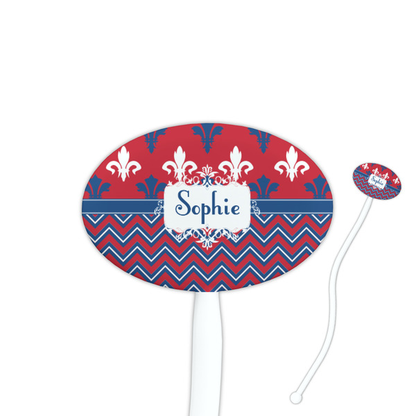 Custom Patriotic Fleur de Lis Oval Stir Sticks (Personalized)