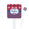 Patriotic Fleur de Lis Square Plastic Stir Sticks - Single Sided (Personalized)