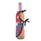 Patriotic Fleur de Lis Wine Bottle Apron - DETAIL WITH CLIP ON NECK