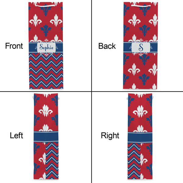Patriotic Fleur de Lis Wine Gift Bag - Gloss - Approval