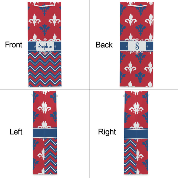 Patriotic Fleur de Lis Wine Gift Bag - Matte - Approval
