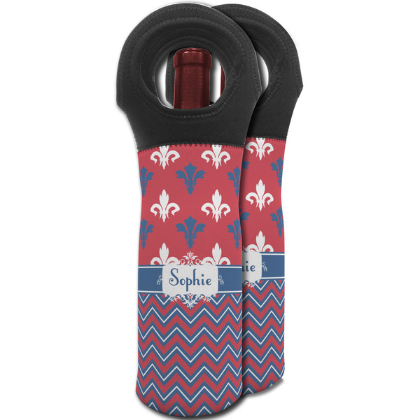Patriotic Fleur de Lis Wine Tote Bag - MAIN