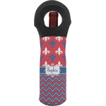 Patriotic Fleur de Lis Wine Tote Bag (Personalized)