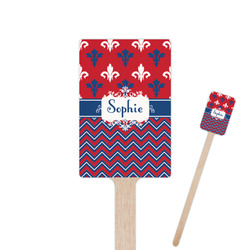 Patriotic Fleur de Lis 6.25" Rectangle Wooden Stir Sticks - Single Sided (Personalized)
