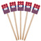 Patriotic Fleur de Lis Wooden 6.25" Stir Stick - Rectangular - Fan View