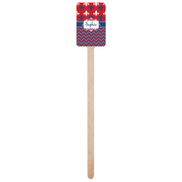 Patriotic Fleur de Lis Wooden 6.25" Stir Stick - Rectangular - Single Stick
