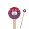 Patriotic Fleur de Lis Wooden 6" Stir Stick - Round - Closeup