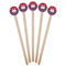 Patriotic Fleur de Lis Wooden 6" Stir Stick - Round - Fan View