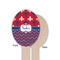 Patriotic Fleur de Lis Wooden Food Pick - Oval - Single Sided - Front & Back