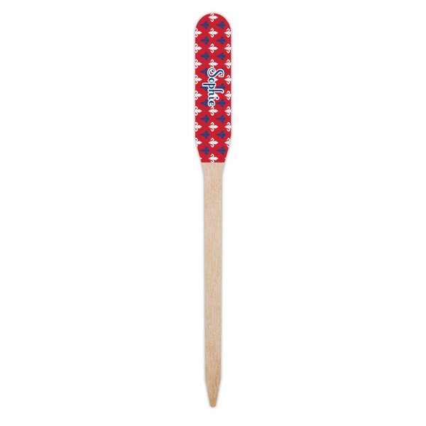 Patriotic Fleur de Lis Wooden Food Pick - Paddle - Single Pick