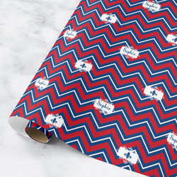 Patriotic Fleur de Lis Wrapping Paper Roll - Small (Personalized)