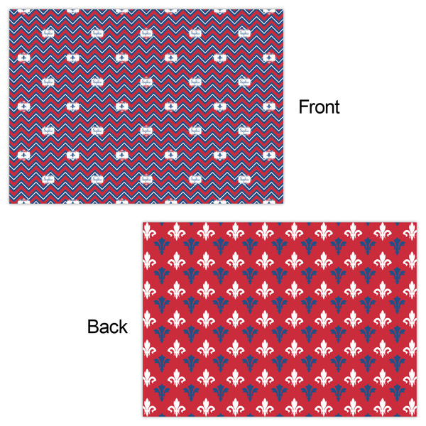 Patriotic Fleur de Lis Wrapping Paper Sheet - Double Sided - Front & Back