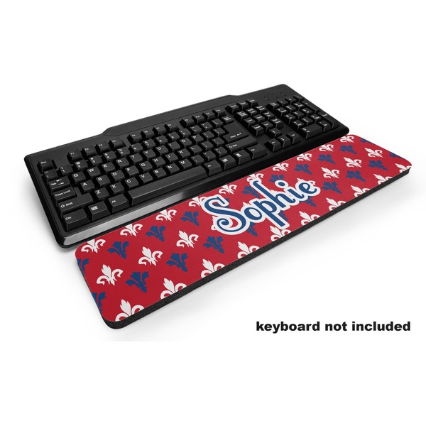 Custom Patriotic Fleur de Lis Keyboard Wrist Rest (Personalized)