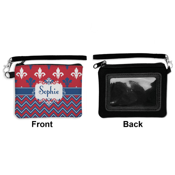 Patriotic Fleur de Lis Wristlet ID Cases - Front & Back
