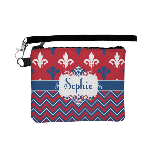 Custom Patriotic Fleur de Lis Wristlet ID Case w/ Name or Text