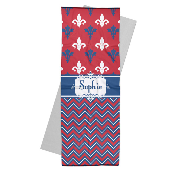Custom Patriotic Fleur de Lis Yoga Mat Towel (Personalized)