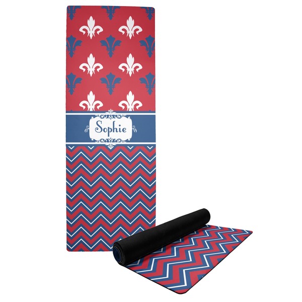 Custom Patriotic Fleur de Lis Yoga Mat (Personalized)