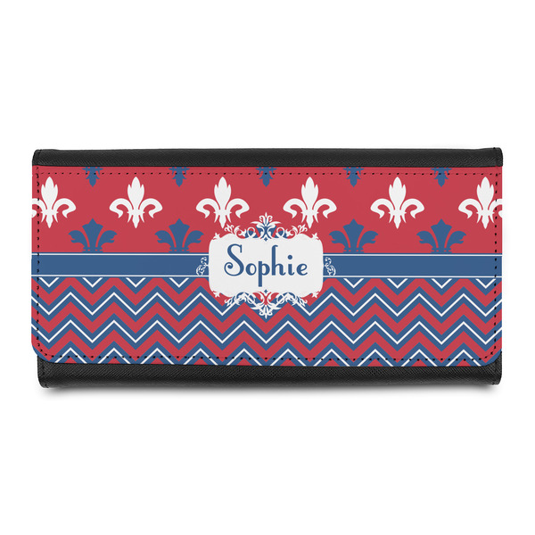 Custom Patriotic Fleur de Lis Leatherette Ladies Wallet (Personalized)