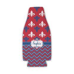 Patriotic Fleur de Lis Zipper Bottle Cooler (Personalized)