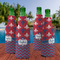 Patriotic Fleur de Lis Zipper Bottle Cooler - Set of 4 - LIFESTYLE