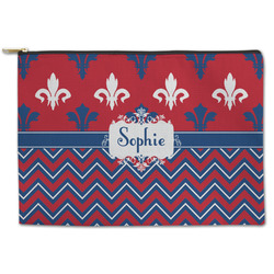 Patriotic Fleur de Lis Zipper Pouch (Personalized)