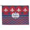 Patriotic Fleur de Lis Zipper Pouch - Large - 12.5"x8.5" (Personalized)