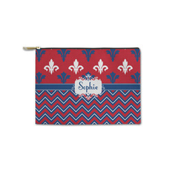 Patriotic Fleur de Lis Zipper Pouch - Small - 8.5"x6" (Personalized)