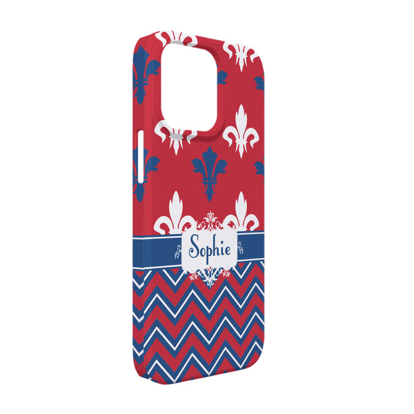 Custom Patriotic Fleur de Lis iPhone Case - Plastic - iPhone 13 Pro (Personalized)