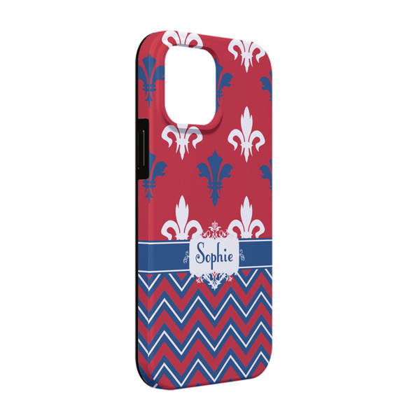 Custom Patriotic Fleur de Lis iPhone Case - Rubber Lined - iPhone 13 Pro (Personalized)