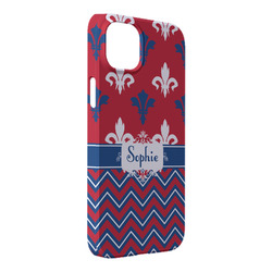 Patriotic Fleur de Lis iPhone Case - Plastic - iPhone 14 Plus (Personalized)