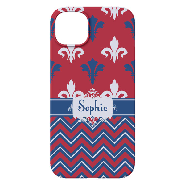Patriotic Fleur de Lis iPhone 14 Plus Case - Back